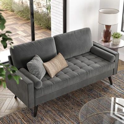 Brumback 3 Seater Fabric Sofa| GREY
