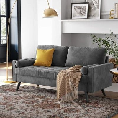 Brumback 3 Seater Fabric Sofa| GREY - Image 2