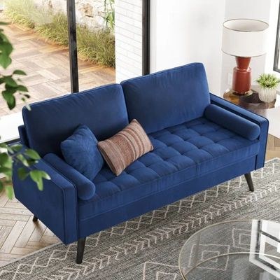 Brumback 3 Seater Fabric Sofa| BLUE