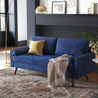 Brumback 3 Seater Fabric Sofa| BLUE - Image 2