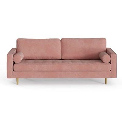 Geo 3 Seater Fabric Sofa| BLUSH