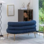Demetrius 2 Seater Teddy Fabric Sofa| BLUE