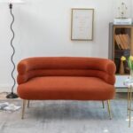 Demetrius 2 Seater Teddy Fabric Sofa| ORANGE