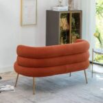 Demetrius 2 Seater Teddy Fabric Sofa| ORANGE