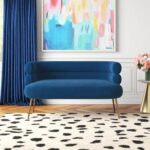 Demetrius 2 Seater Fabric Sofa| BLUE