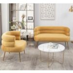 Demetrius 2 Seater Fabric Sofa| YELLOW