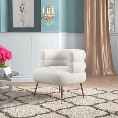 Demetrius 1 Seater Teddy Fabric Sofa| WHITE