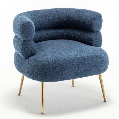 Demetrius 1 Seater Teddy Fabric Sofa| BLUE - Image 3