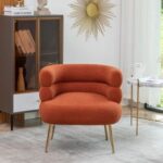 Demetrius 1 Seater Teddy Fabric Sofa| ORANGE
