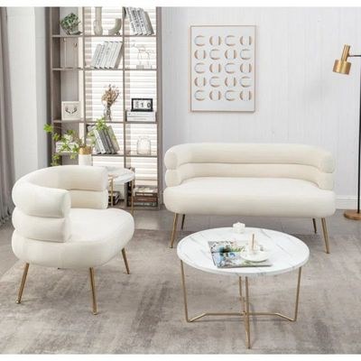 Demetrius 1 Seater Fabric Sofa| BEIGE - Image 3