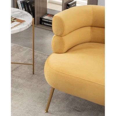 Demetrius 1 Seater Fabric Sofa| YELLOW - Image 5