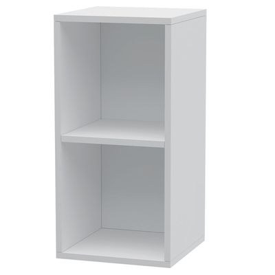 Mahmayi Wooden Storage Display Shelves 2-Tier Freestanding, Box Shelves, Top Shelf for Decoration Ideal for Storing and Displaying your possessions - White - Image 2