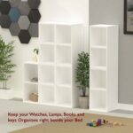 Mahmayi Wooden Storage Display Shelves 2-Tier Freestanding, Box Shelves, Top Shelf for Decoration Ideal for Storing and Displaying your possessions - White