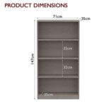 Mahmayi Wooden Storage Display Shelves 4-Tier Freestanding, Top Shelf for Decoration Ideal for Storing and Displaying your possessions - Light Grey