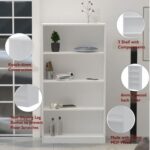 Mahmayi Wooden Storage Display Shelves 4-Tier Freestanding, Top Shelf for Decoration Ideal for Storing and Displaying your possessions - White