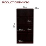 Mahmayi Wooden Display Shelves with 8 Storage Compartment, Freestanding, Top Shelf for Decoration Ideal for Storing Book, Files, Showpieces - Dark Walnut