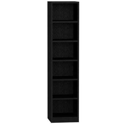 Mahmayi Wooden Storage Display Shelves 6-Tier Freestanding, Box Shelves, Top Shelf for Decoration Ideal for Storing and Displaying your possessions - Black - Image 2