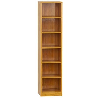 Mahmayi Wooden Storage Display Shelves 6-Tier Freestanding, Box Shelves, Top Shelf for Decoration Ideal for Storing and Displaying your possessions - Light Walnut - Image 2