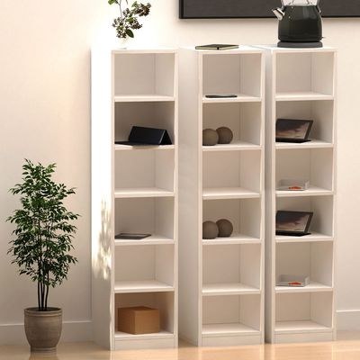 Mahmayi Wooden Storage Display Shelves 6-Tier Freestanding, Box Shelves, Top Shelf for Decoration Ideal for Storing and Displaying your possessions - White - Image 5
