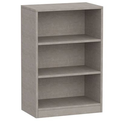 Mahmayi Wooden Storage Display Shelves 3-Tier Freestanding, Top Shelf for Decoration Ideal for Storing and Displaying your possessions - Light Concrete - Image 2