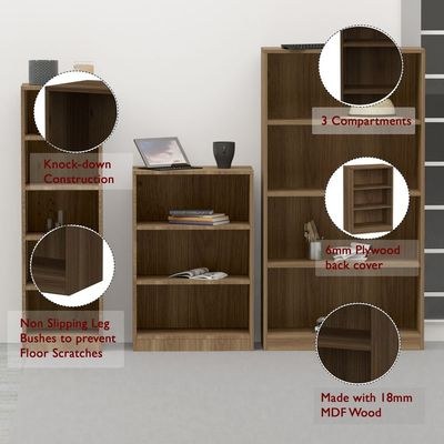Mahmayi Wooden Storage Display Shelves 3-Tier Freestanding, Top Shelf for Decoration Ideal for Storing and Displaying your possessions - Zabrano - Image 5