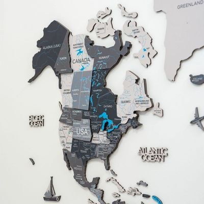 Enjoy The Wood 3D Wooden World Map Wall Decor, Nordik Style Minimalist Wall Art for Executive Office, Meeting Room and Reception, Premium Home Office Decor UAE – Nordik XXL (300 x 175 cm) - Image 3