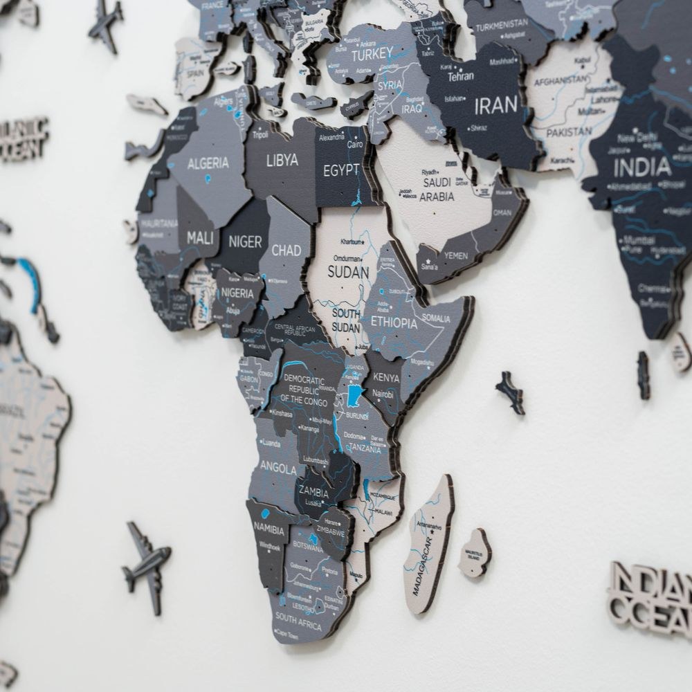 Enjoy The Wood 3D Wooden World Map Wall Decor, Nordik Style Minimalist Wall Art for Executive Office, Meeting Room and Reception, Premium Home Office Decor UAE – Nordik XL (200 x 120 cm) - Image 2