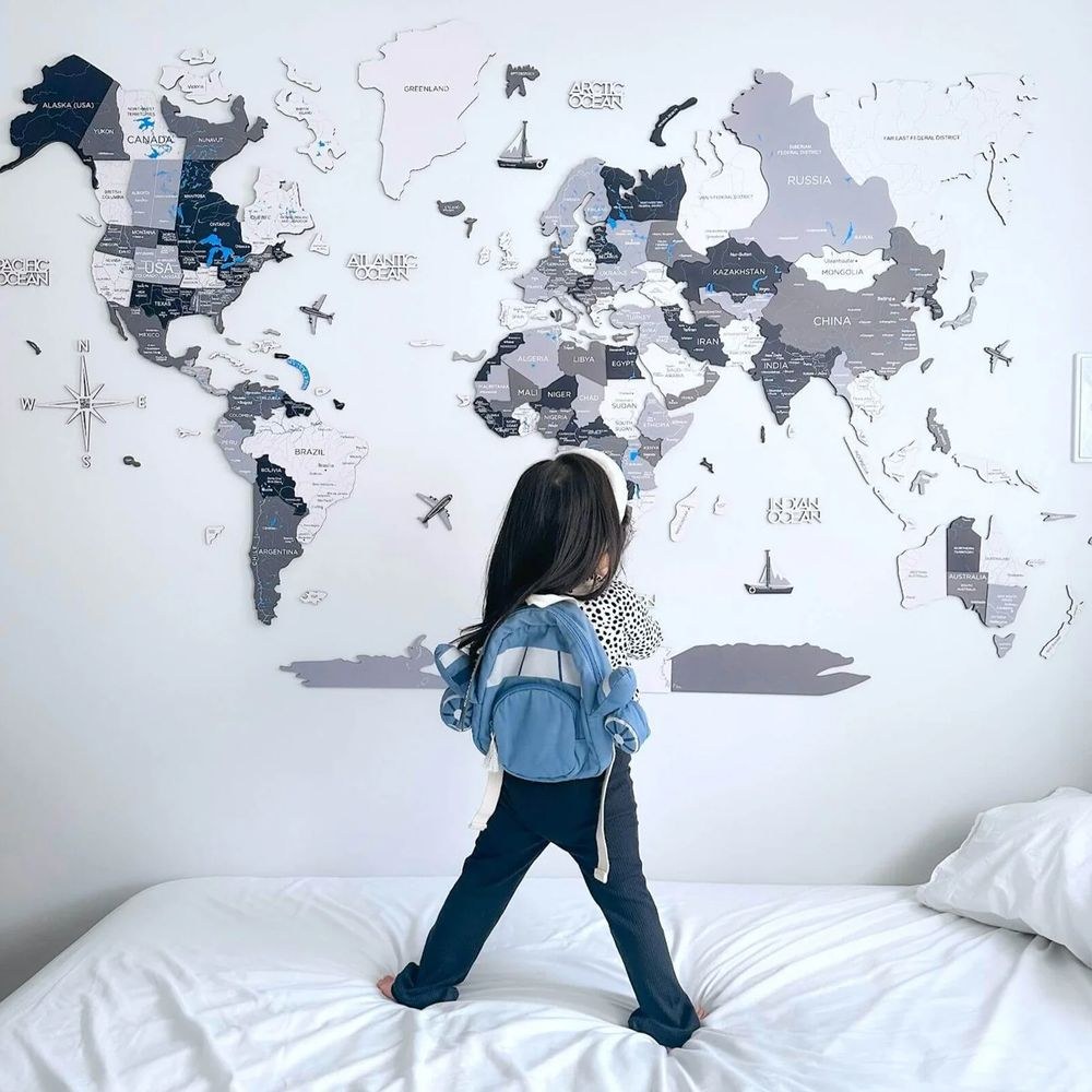 Enjoy The Wood 3D Wooden World Map Wall Decor, Nordik Style Minimalist Wall Art for Executive Office, Meeting Room and Reception, Premium Home Office Decor UAE – Nordik XL (200 x 120 cm) - Image 5