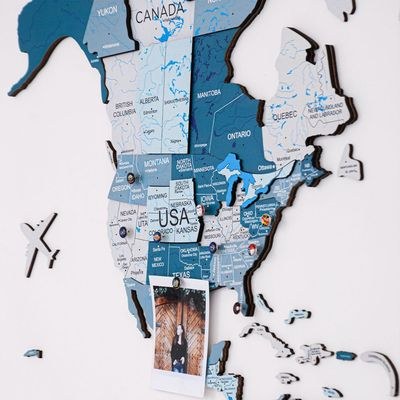 Enjoy The Wood 3D Wooden World Map Wall Decor, Aqua Travel Wall Art for Home and Office, Premium Gift Idea for Birthday, Housewarming and Special Occasions UAE – Aqua XL (200 x 120 cm) - Image 3