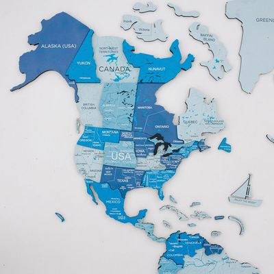 Enjoy The Wood 3D Wooden World Map Wall Decor, Azure Travel Wall Art for Executive Office, Meeting Room and Reception, Premium Home Office Wall Decor UAE – Azure M (100 x 60 cm) - Image 3