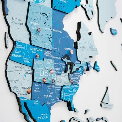 Enjoy The Wood 3D Wooden World Map Wall Decor, Azure Travel Wall Art for Executive Office, Meeting Room and Reception, Premium Home Office Wall Decor UAE – Azure M (100 x 60 cm) - Image 5