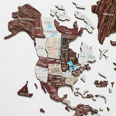 Enjoy The Wood 3D Wooden World Map Wall Decor, Cappuccino Finish Travel Wall Art for Executive Office, Meeting Room and Reception Area, Premium Home Office Decor UAE – Cappuccino L (150 x 90 cm) - Image 2