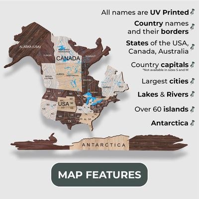 Enjoy The Wood 3D Wooden World Map Wall Decor, Cappuccino Finish Travel Wall Art for Executive Office, Meeting Room and Reception Area, Premium Home Office Decor UAE – Cappuccino L (150 x 90 cm) - Image 4