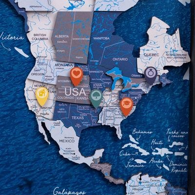 Enjoy The Wood Location Pins for Wooden World Map, Travel Marking Accessories for Wall Decor, Must-Have Add-On for Tracking Places and Adventures, Gift for Travelers UAE - Image 3