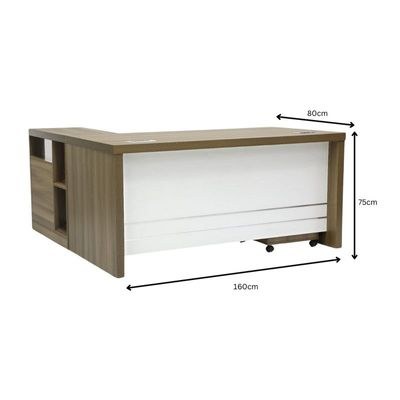 Urbana Workstation Office Table – 160 cm Grey Walnut - Image 3