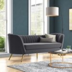 Tiberius 3 Seater Fabric Sofa Metal Leg Comfortable Seating Ideal for Living Room-Grey