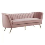Tiberius 3 Seater Fabric Sofa Metal Leg Comfortable Seating Ideal for Living Room-Pink