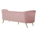Tiberius 3 Seater Fabric Sofa Metal Leg Comfortable Seating Ideal for Living Room-Pink