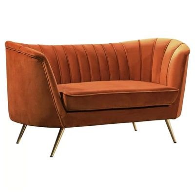 Tiberius 2 Seater Fabric Sofa Metal Leg Comfortable Seating Ideal for Living Room - Brown - Image 3
