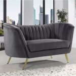 Tiberius 2 Seater Fabric Sofa Metal Leg Comfortable Seating Ideal for Living Room - Grey