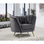 Tiberius 1 Seater Fabric Sofa Metal Leg Comfortable Seating Ideal for Living Room-Grey