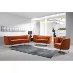 Tiberius 2 Seater Fabric Sofa Metal Leg Comfortable Seating Ideal for Living Room - Brown