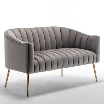 Murrow 2 Seater Fabric Sofa Metal Leg Comfortable Seating Ideal for Living Room-Grey - Image 4