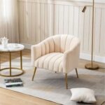 Murrow 1 Seater Fabric Sofa Metal Leg Comfortable Seating Ideal for Living Room-Beige