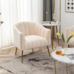 Murrow 1 Seater Fabric Sofa Metal Leg Comfortable Seating Ideal for Living Room-Beige