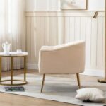 Murrow 1 Seater Fabric Sofa Metal Leg Comfortable Seating Ideal for Living Room-Beige