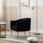 Murrow 1 Seater Fabric Sofa Metal Leg Comfortable Seating Ideal for Living Room-Black