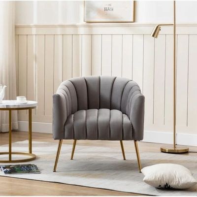 Murrow 1 Seater Fabric Sofa Metal Leg Comfortable Seating Ideal for Living Room-Grey