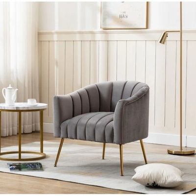 Murrow 1 Seater Fabric Sofa Metal Leg Comfortable Seating Ideal for Living Room-Grey - Image 2