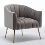 Murrow 1 Seater Fabric Sofa Metal Leg Comfortable Seating Ideal for Living Room-Grey